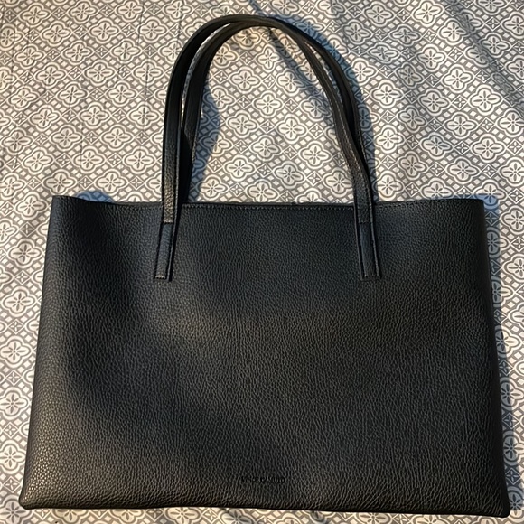 Vince Camuto Luck Tote in Black with Grey Stripe - Picture 3 of 4